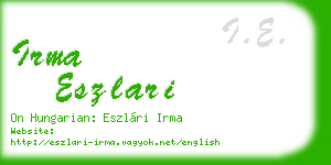 irma eszlari business card